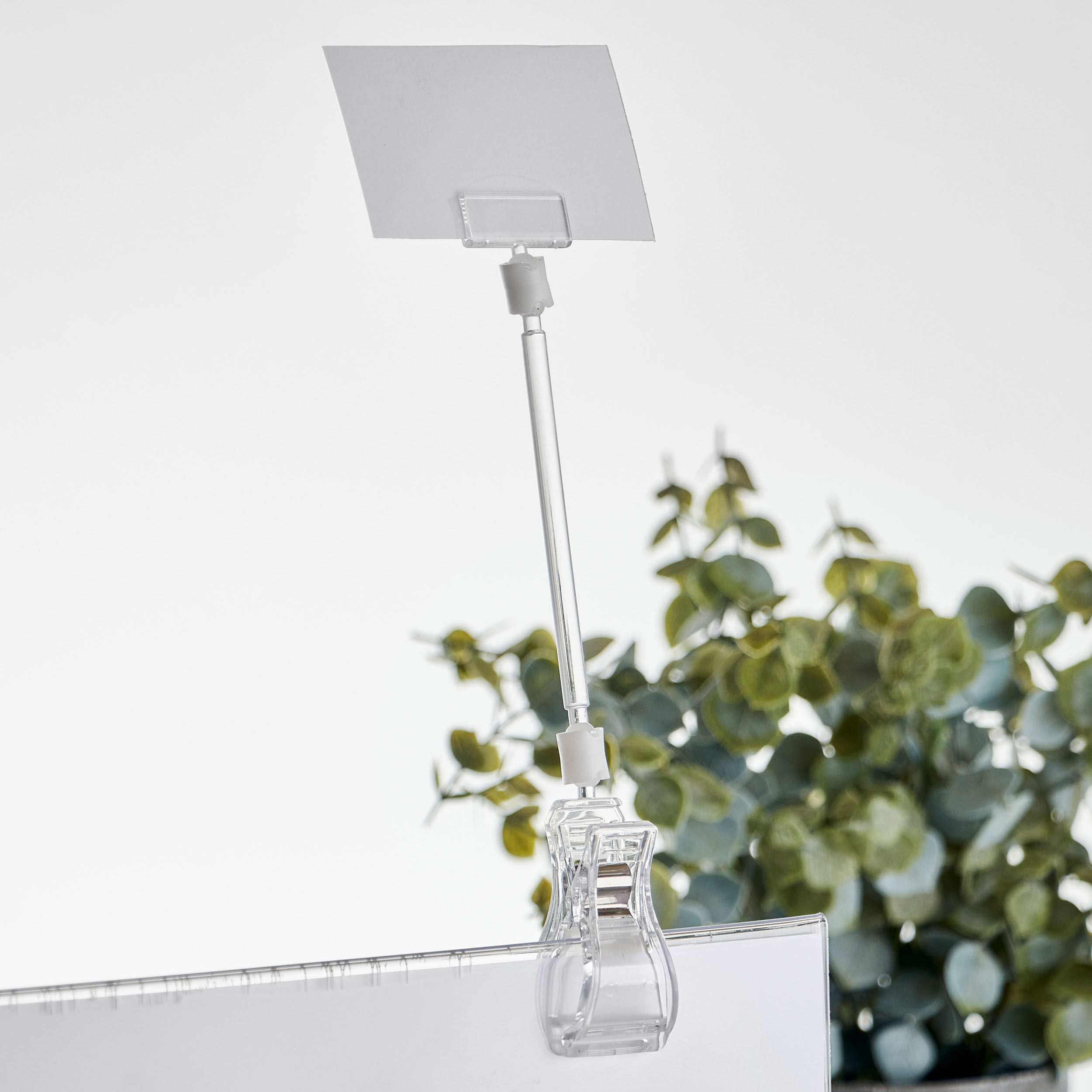 SPRINTIS 10 Unités - Pince porte-étiquette avec grande pince et petit porte-étiquette de prix, extension de 10 cm, transparent extension de 10 cm, PS