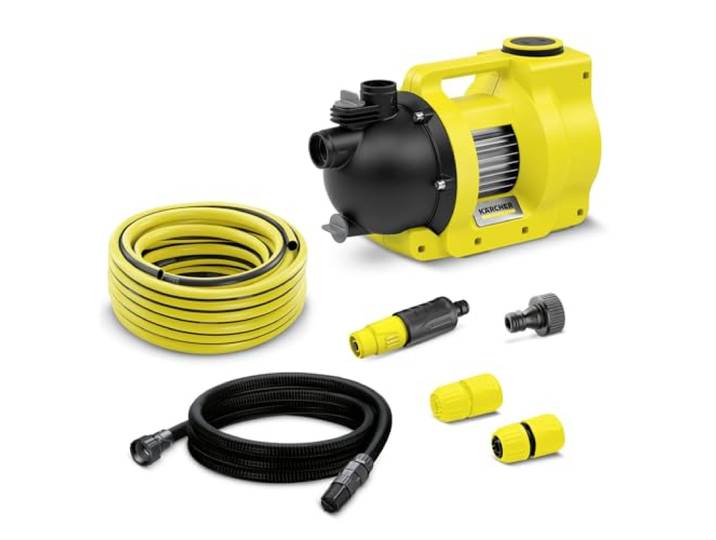 Kärcher BP 4.500 Garden Set Plus Gartenpumpe, Fördermenge: 4.500 l/h, Förderhöhe: max. 36 m, Ansaughöhe: max. 8 m, Motorleistung: 550 Watt, Druck: max. 3,6 bar, Gelb, Schwarz