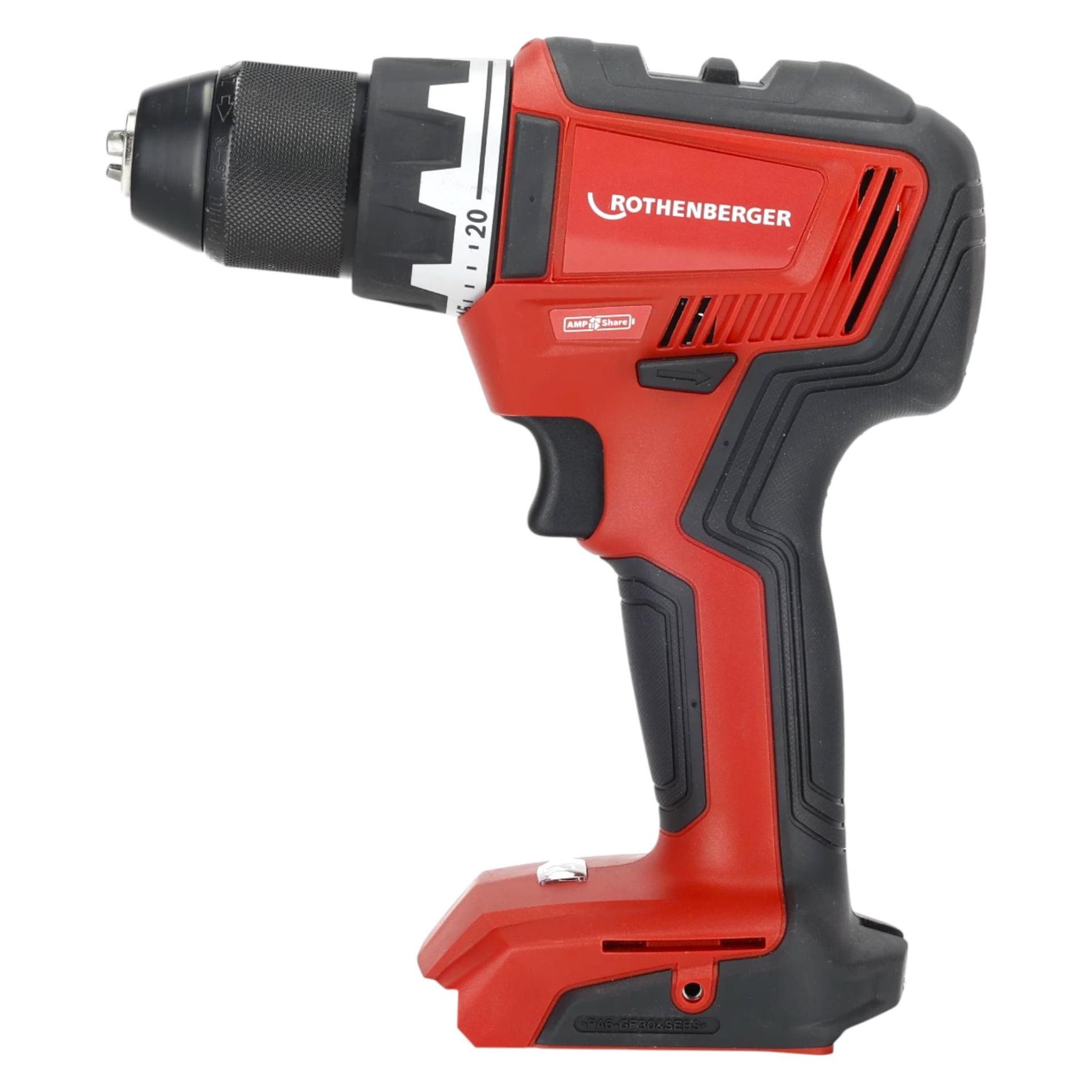 Rothenberger RO DD55 Akku Bohrschrauber 18 V 55 Nm Brushless AMPShare + 1x Akku 2,0 Ah + Ladegerät (Bohrschrauber) (1000004712)