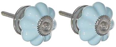 IH Casa Decor Decorative Scalloped Ceramic Knob Set Of 2 Sky Blue - Set of 2
