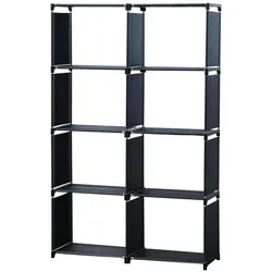 Herzberg Home & Living, Regal, Regal mit 8 Fächern, 85 x 26 x 125 cm, schwarz (85 x 26 x 125 cm)