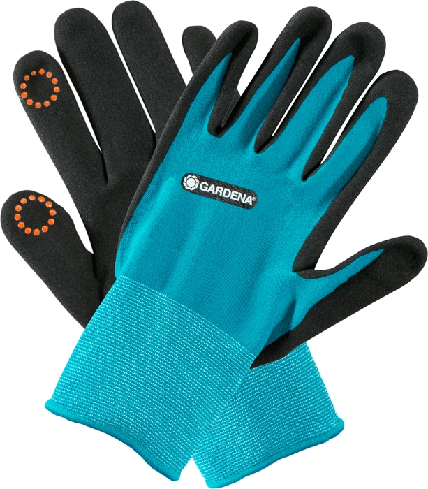 GARDENA Gartenhandschuhe 42% Polyester, 55% Nitril, 3% Elasthan, Nitrilbeschichtung der Handflächen blau Größe 10 1 Paar