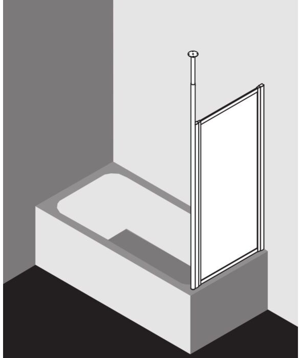 Kermi Vario 2000 Seitenwand V2TWD070142YK 61,4-64,6x140cm, weiß, ESG SR Opaco Clean
