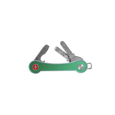 Schlüsselanhänger KEYCABINS "Aluminium frame", Damen, grün, Aluminium, Basic, Schlüsselanhänger Schlüsselanhänger, SWISS Made