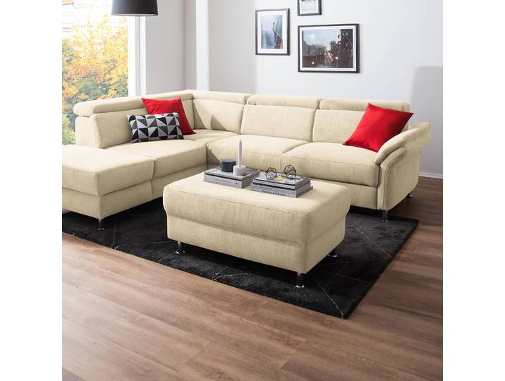 Repose-pieds Calang 102 x 45 x 68cm Beige/Crème