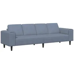 vidaXL Stoffsofa mit Kissen Blau 208 cm Cordstoff