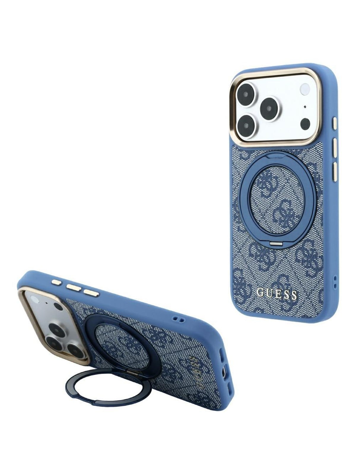 GUESS Ring Stand 360 4G Classic Logo MagSafe Case for iPhone 18 Pro Max / 17 Pro Max - Blue