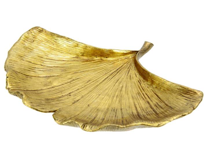 Dekoschale I.GE.A. Schale Ginkgoblatt aus Polyresin , gold, B:25cm H:3cm, Polyresin (Kunststein), Dekoschalen, Dekoschale, Tablett Serviertablett Tischdeko Dekoteller Schmuck-Tablett Deko, gold