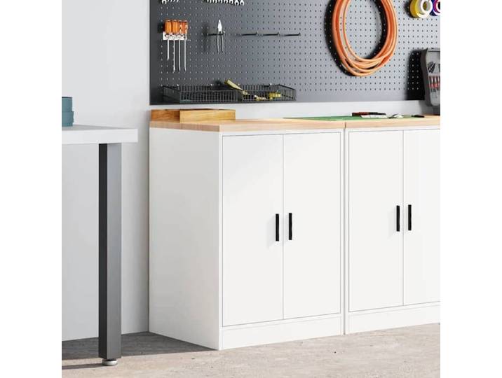 Armoire de rangement de garage blanc 60x51x85 cm bois de pin armoire armoire à outils armoire basse armoire de 860571