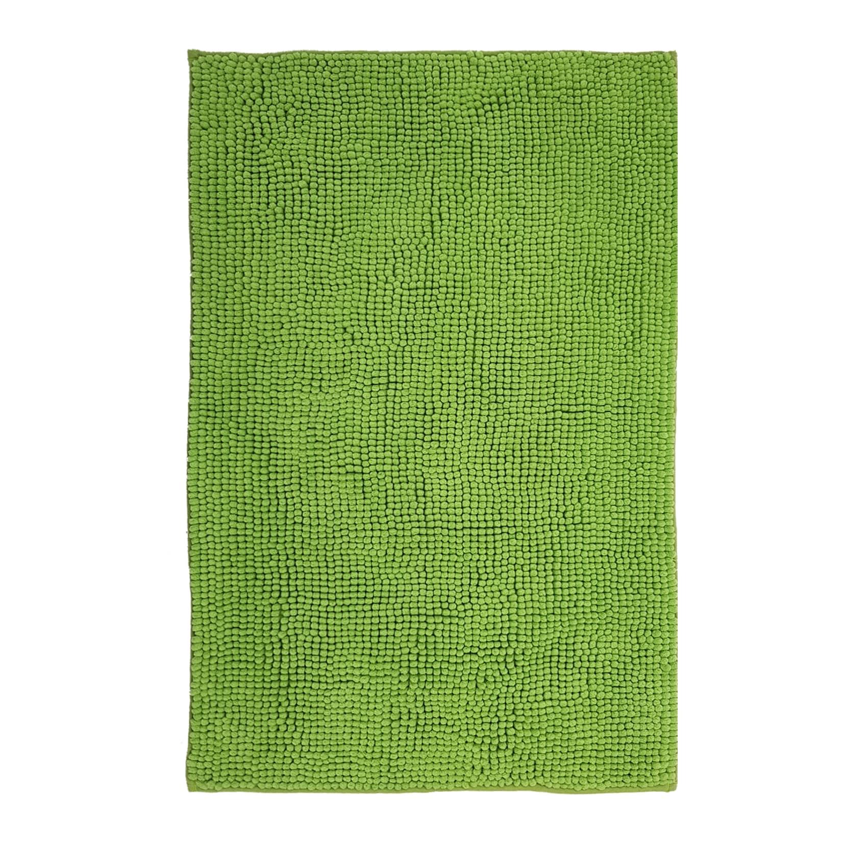 NYVI Badematte NYVISpa Chenille - Badezimmerteppich - Rutschfest, Saugfähig, Schnell Trocknend, Fußbodenheizung geeignet, Waschbar, Weich Farbe:Grün;Größe:Badematte 70x120 cm