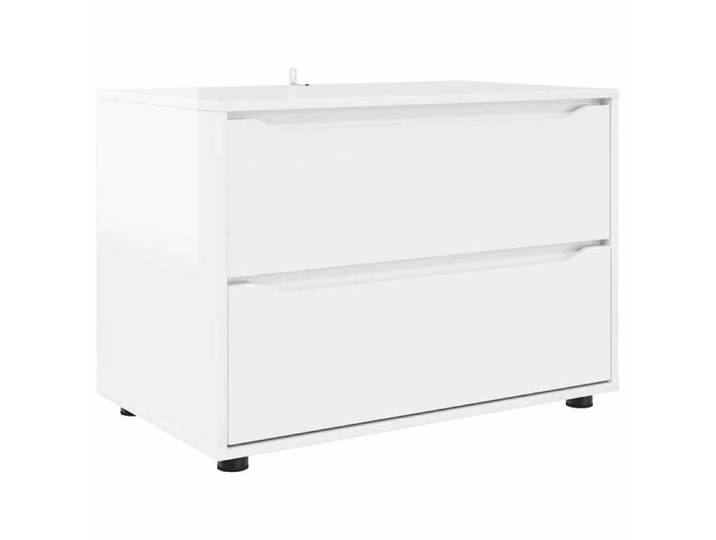 BEL-ACHAT* Armoire de rangement - Meuble de stockage pour chambre/salon - Blanc brillant 80x48x57cm @Pr3955469