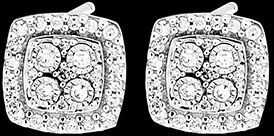 Edenly Ohrstecker Origine - Quadratischer Schliff - 18 Karat WeiÃŸgold und Diam