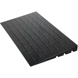 VEVOR Schwellenrampe aus Gummi, Türschwellenrampe mit 7,6 cm-Anstieg, 3-Kanal-Kabelabdeckung, abgewinkelter Einstieg aus Gummi mit einer Tragfähigkeit von 997,9 kg für Rollstühle und Roller