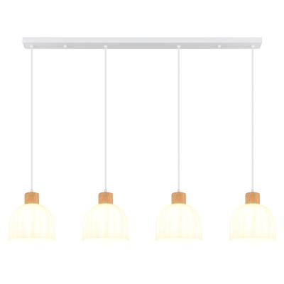 GLOBO LIGHTING Hängeleuchte "SWANSON", weiß (weiß matt), 4, Ø 20cm H: 120cm, 1 Stk., Leuchten, Hängeleuchte mit Glas amber, warmes Licht, stilvoll elegant, Hängeleuchte