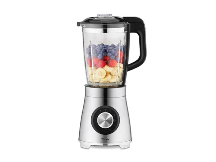 Trisa Standmixer 1000W Hochleistungsmixer Smoothie Maker Mixer 1,75L Glas 5 Stufen plus Pulsfunktion, hitzebeständiges Borosilikatglas BPA-frei, 4-Klingen-Edelstahlmesser abnehmbar, spülmaschinenfest