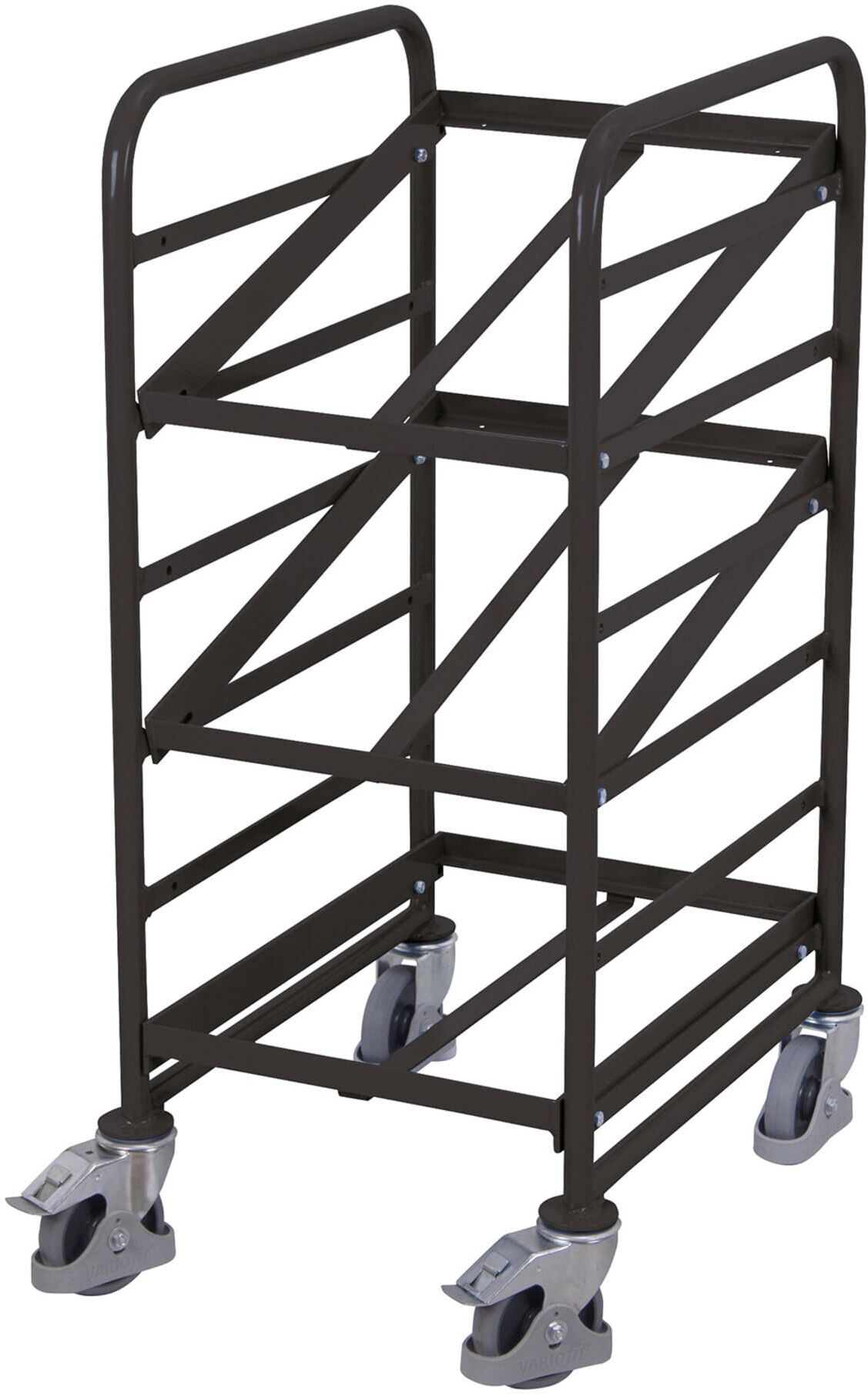 Variofit Eurokastenwagen RAL 7016 Stahlrohr 3 Etagen neigbar (sw-610.100/AG)