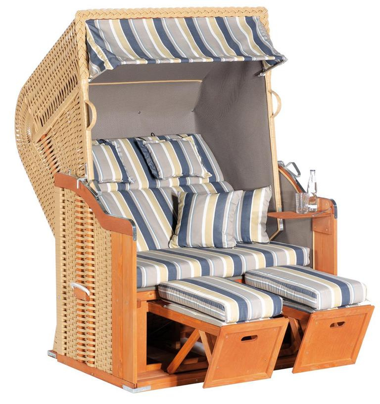 MUESING Strandkorb Rustikal 255 PLUS Kunststoffgeflecht beige 1236 16929273