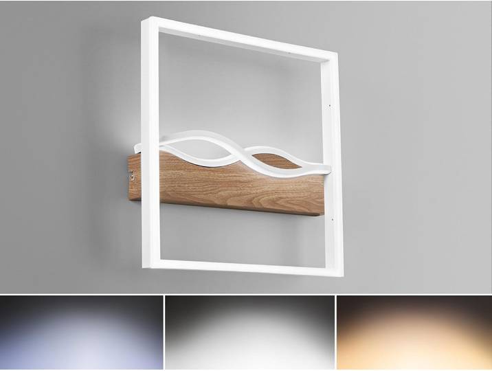 Moderne LED Deckenleuchte und Wandleuchte Weiß, Lichtfarbe einstellbar 40x40cm