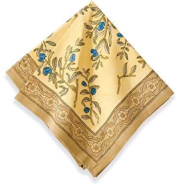 Couleur Nature 19-inch Gold/ Blue Olive Tree Napkins (Set of 6)