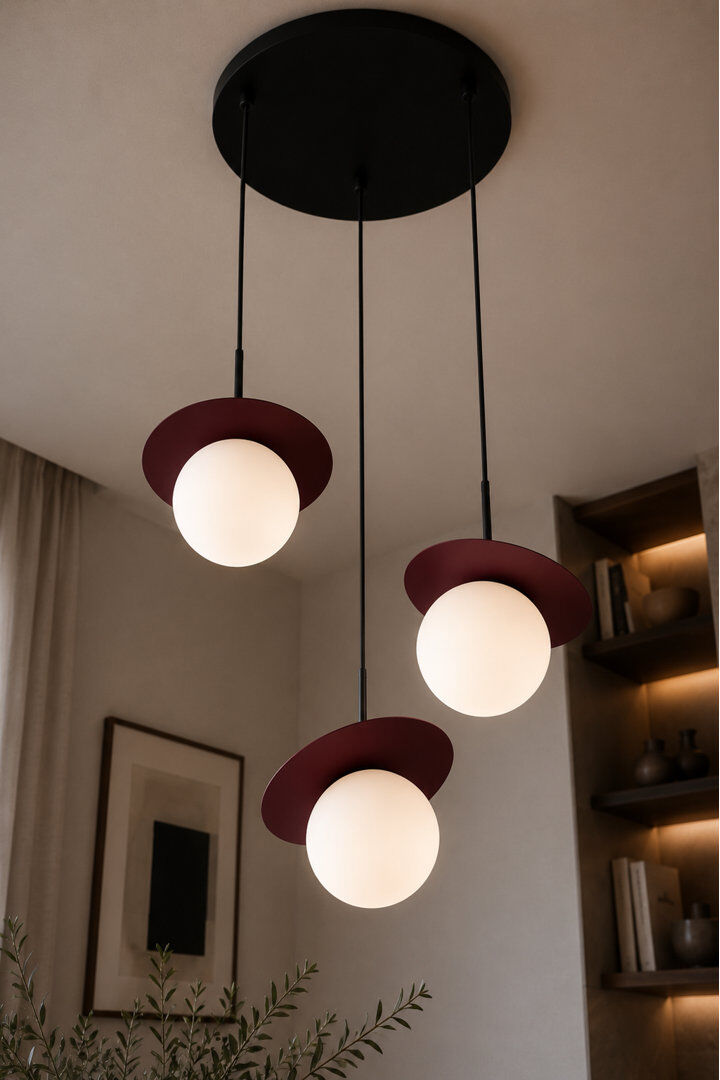 Brayden Studio - Light Pendant Black/Wine 35cm H X 35cm W