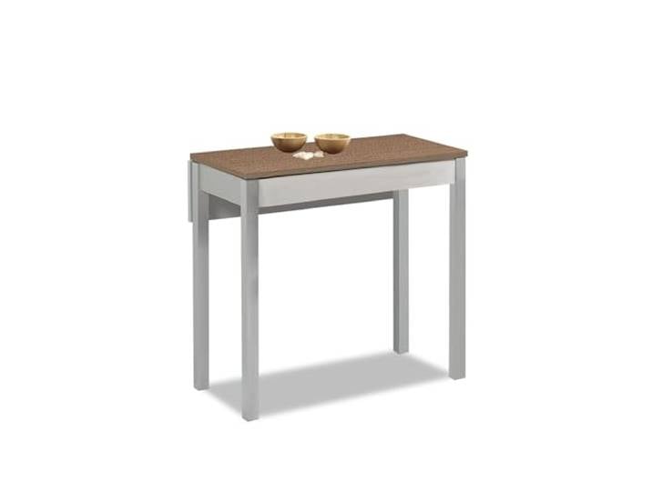 ASTIMESA - Ausziehbarer Küchentisch - mit herunterfallendem Flügel und laminiertem Deckel - Aluminiumgestell - für kleine Räume - 90 x 50 cm