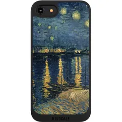 Nivocase Handyhülle für Apple iPhone 8 Hülle NIVOpure Case Schwarz Kunst Malerei (Apple iPhone 8), Smartphone Hülle, Schwarz
