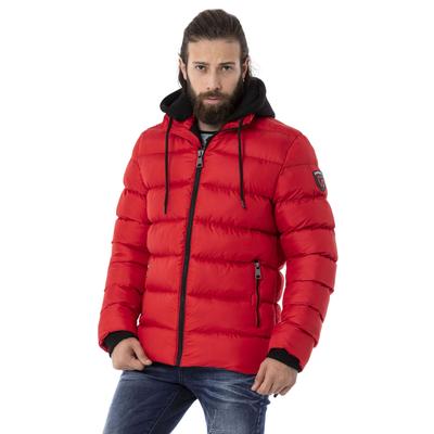 Winterjacke CIPO & BAXX "Winterjacke", Herren, Gr. 3XL, rot, Stoff, 100% Polyester, unifarben, regular fit normal, Jacken Winterjacke, im unifarbenen Look