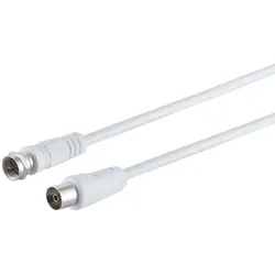 F-Stecker/ Koax-Kupplung, 3c2v, >80 dB weiß 3,75m