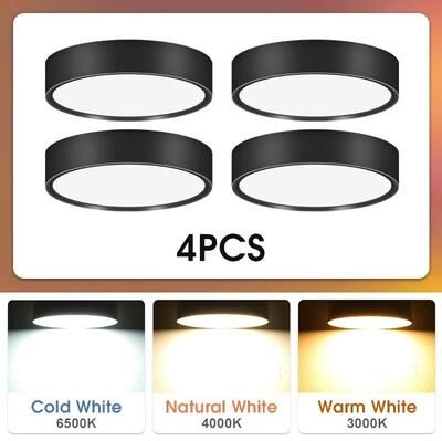 Uplifted Finds Premium Surface Mounted LED Spotlight And Downlight Collection 4 Pcs Black 5 W natural White