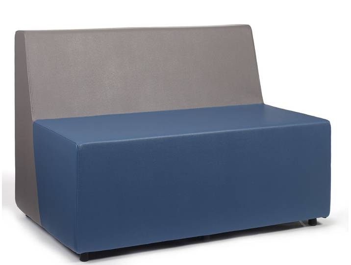Chauffeuse d'accueil FLYN, Module 2 places PVC Bleu/Gris