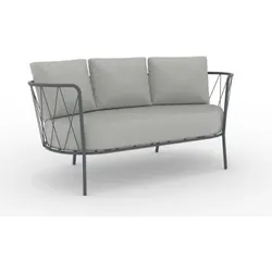 Daisy bequemes 2-Sitzer Loungesofa Outdoor dunkelgrau grau-weiß