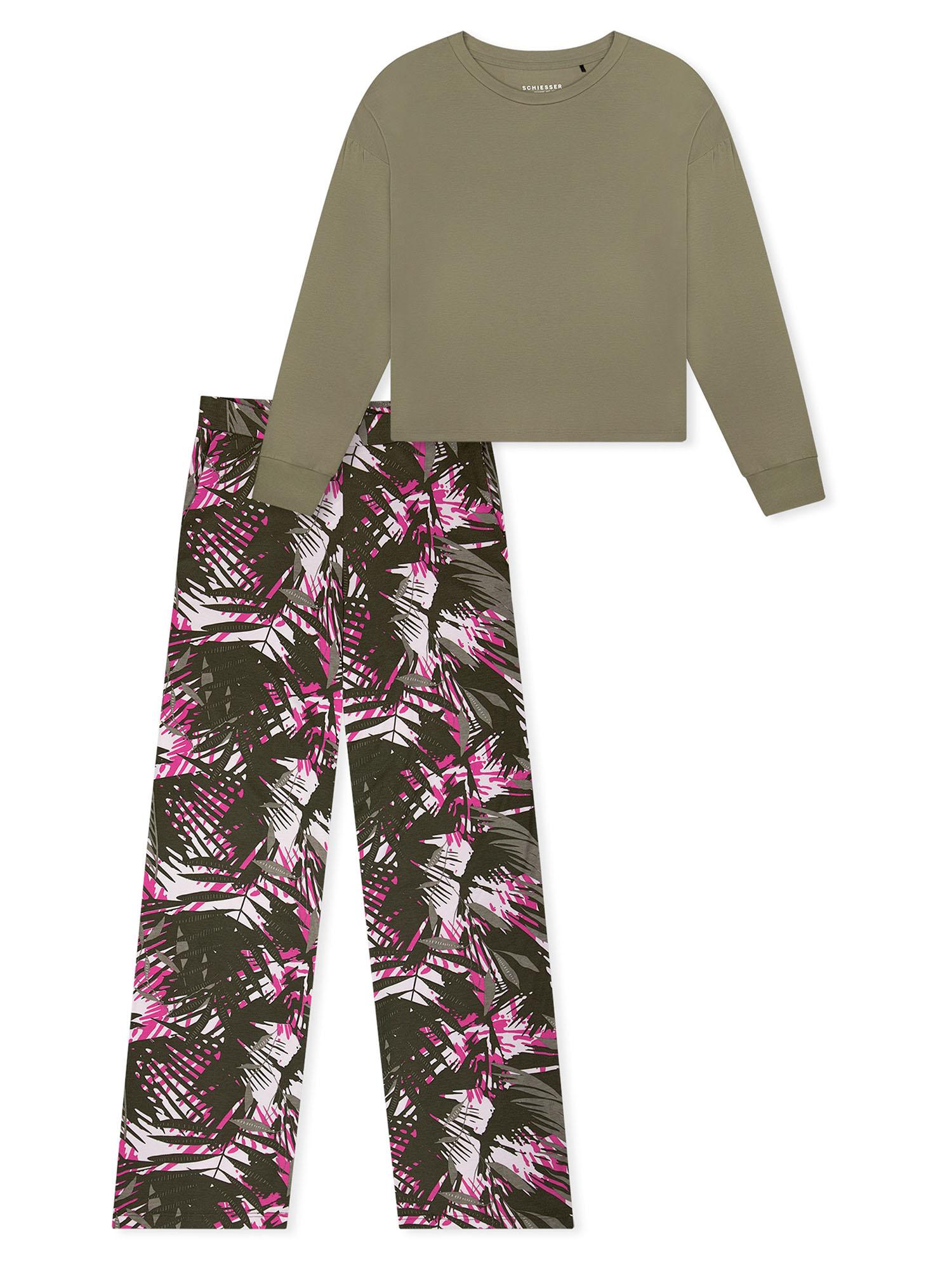 Schiesser Damen Pyjama ModernSchlafanzug, Pyjama Set, Nachtwäsche