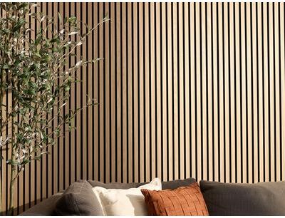 Felt Right Two-Pack Oak Wood Slat Wall   Sound Dampening Wood Slats