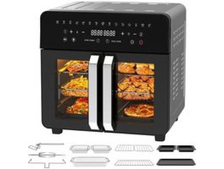 Air Fryer Dual Zone 23L – Xxl Friteuse À Air Avec Séparateur Amovible Friteuse Sans Huile Avec Portes French Door 15 Programmes