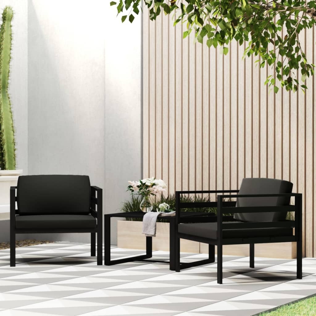 The Living Store Einzelsofas 2 Stk. mit Kissen Aluminium Anthrazit