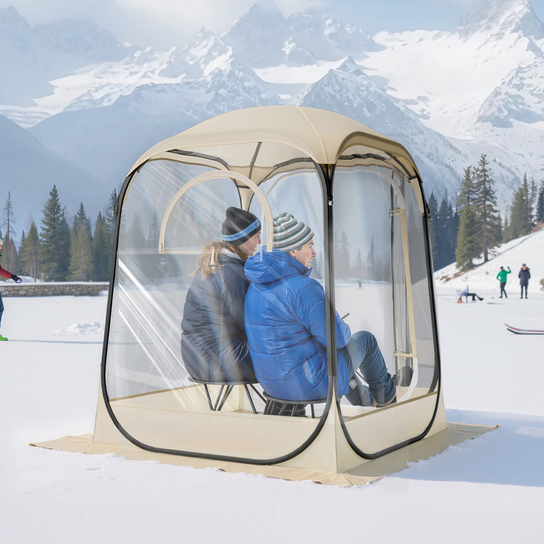 VEVOR Pop up Sports Tent, 50x50 in Clear Bubble Tent for 1 Person, Waterproof Outdoor Pod with Floor Mat & Top Cover, Garden Igloo Dome Tents Camping Shelte Black;Beige;Clear 1 Person