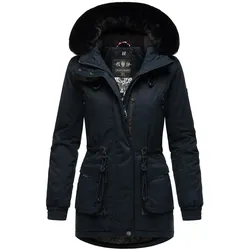 NAVAHOO Damen Sportlicher Wintermantel Baumwoll-Parka mit Kapuze Olessaa