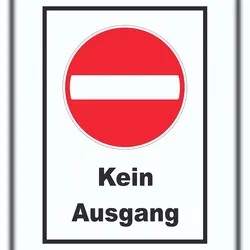 HB-Druck Kein Ausgang Schild A6 Rückseite selbstklebend