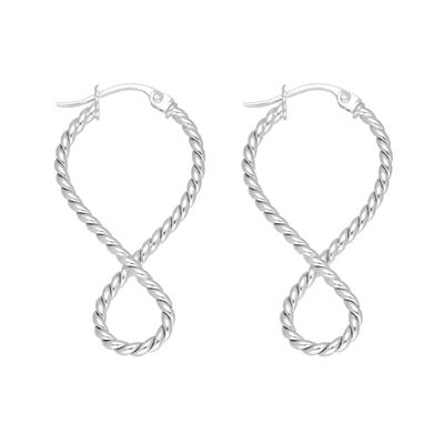 Paar Creolen VIVANCE "Verspielt", silber (silber 925), Ohrringe, Damen, Silber 925 (Sterlingsilber)