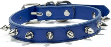 Inspire Curations RebelPaws Adjustable Studded Pet Collar blue xl