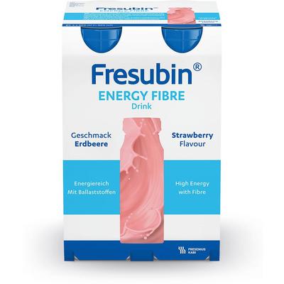 Fresubin Energy Fibre Drink Erdbeere Trinkflasche 4x200 ml Lösung