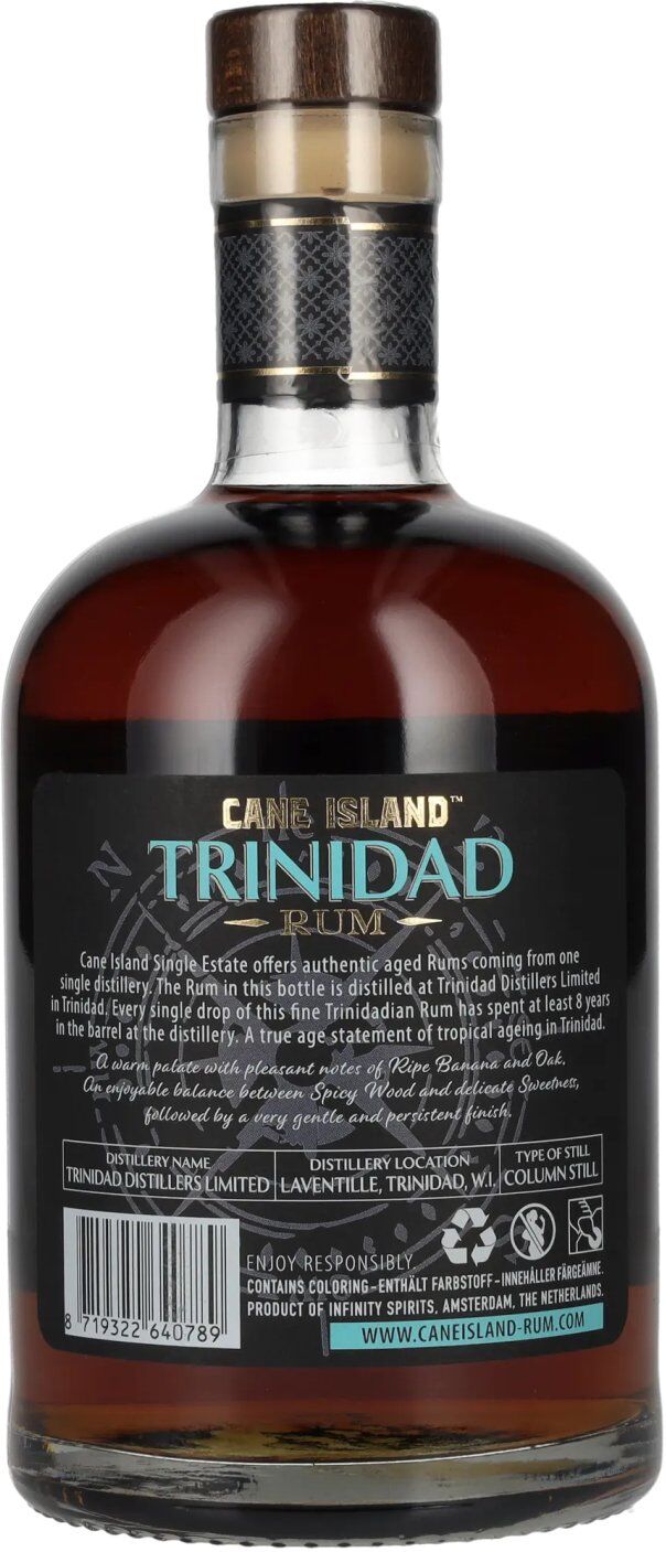 Cane Island Rum Cane Island TRINIDAD 8 Years Old Single Estate Rum 43% Vol. 0,7l