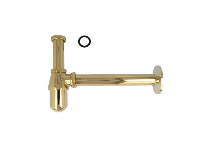 tecuro Siphon PROFI Flaschen-Geruchsverschluss Siphon extra lang - vergoldet