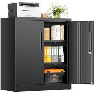 SUNCROWN 36 inch Metal Office File Storage Cabinet Locker with Locking Doors and Adjustable Shelves for Home Office, Garage, Pantry