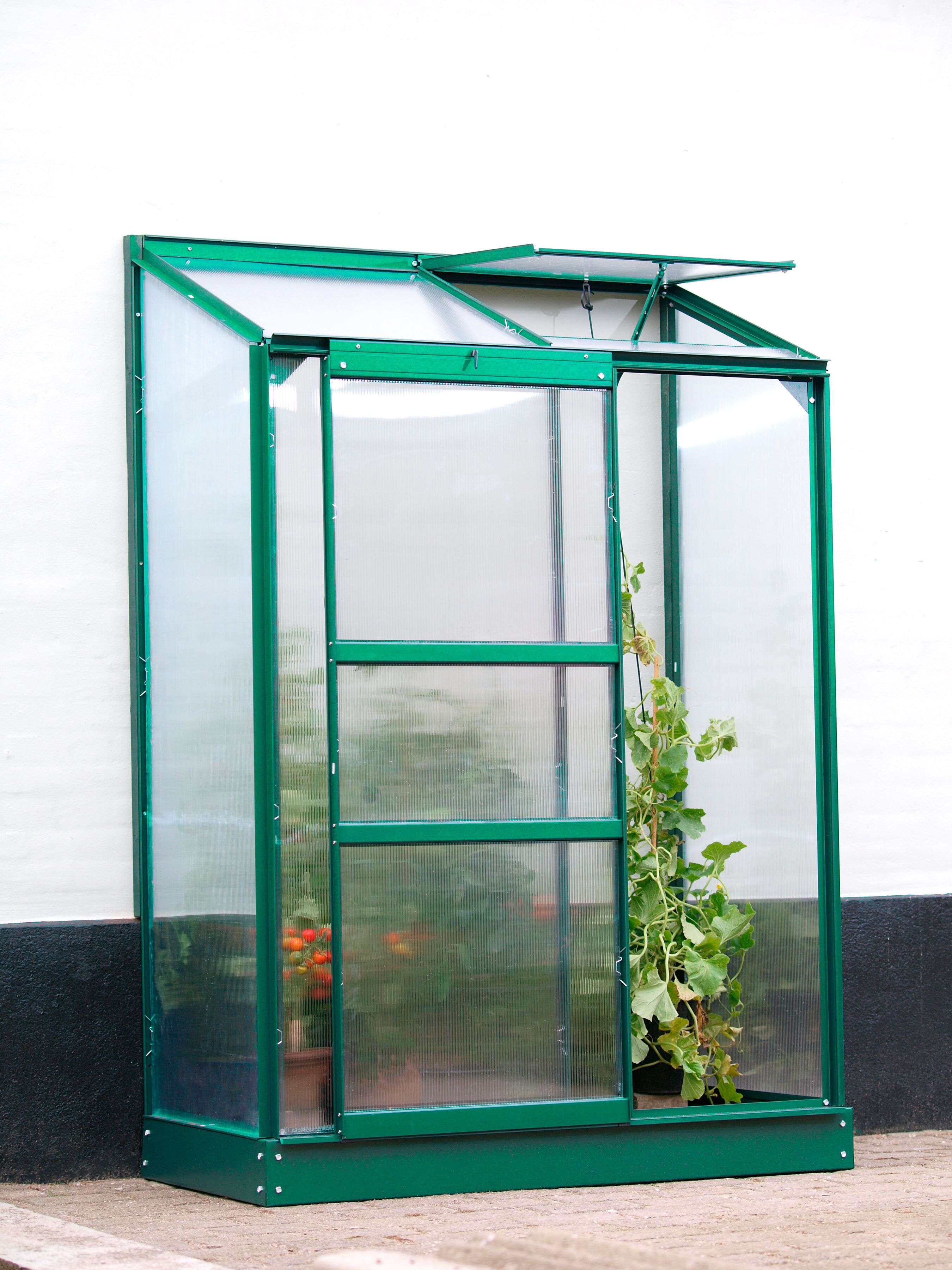 Anlehngewächshaus VITAVIA "Osiris 900", grün (smaragdgrün), B:131cm T:69cm, Gewächshäuser, Anlehngewächshaus