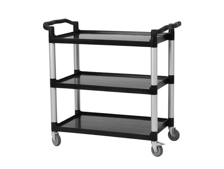 Garvee Schwerlast Mehrzweckwagen für Büro, Lager, Restaurant & Küche – 3 Etagen, 163 kg Tragkraft, abschließbare Rollen, ergonomischer Griff, Aluminium & Kunststoff, multifunktional für Reinigung –