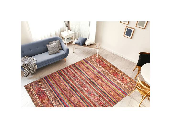 Kurzflorteppich Faye 725 Rot/Multicolor 75 x 150cm Webstoff