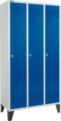 Schäfer Shop Pure Kleiderspind, 3 Abteile, Drehriegelverschluss, lichtgrau/enzianblau