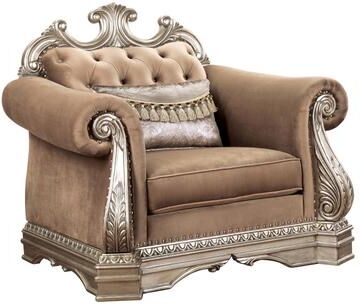 CDecor Keplinger Antique Silver Button-Tufted Accent Chair with Arched Back
