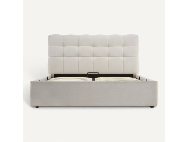Lit coffre 140x190 TATIANA Tissu beige